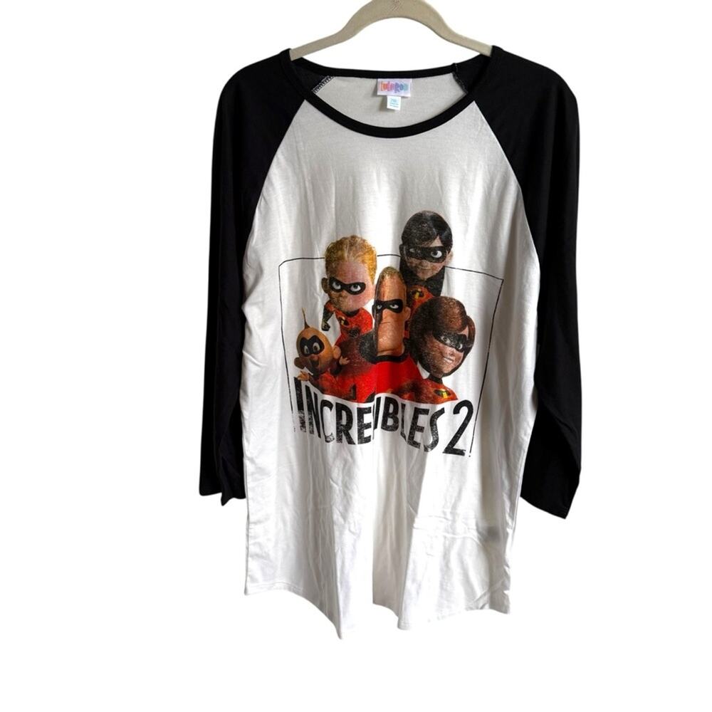LuLaRoe Black and White Incredibles 2 Top Disney Pixar‎ 2XL Randy
